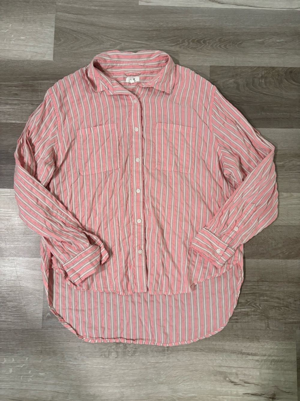 Aries Womens size small  Pink Striped Button-Up Shirt